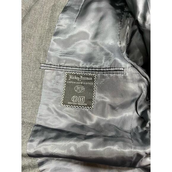 Hickey Freeman 100% Wool Gray Button Front Suit coat Blazer 40R - Picture 7 of 9